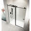 Porte de douche l 60 po x H 76 po en noir mat avec verre transparent - s'adapte aux aménagements de salle de bain, mouvement doux et silencieux, construction, nettoyage à sec