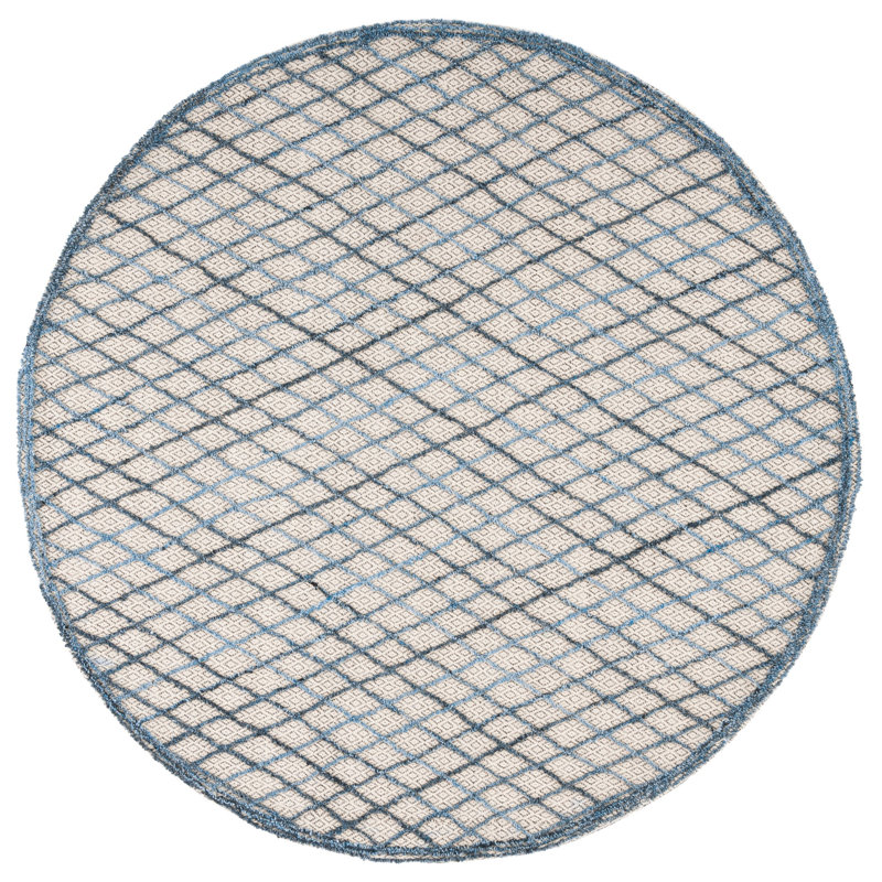 Tapis gris touffeté à la main Goodell, Rond 6 pi