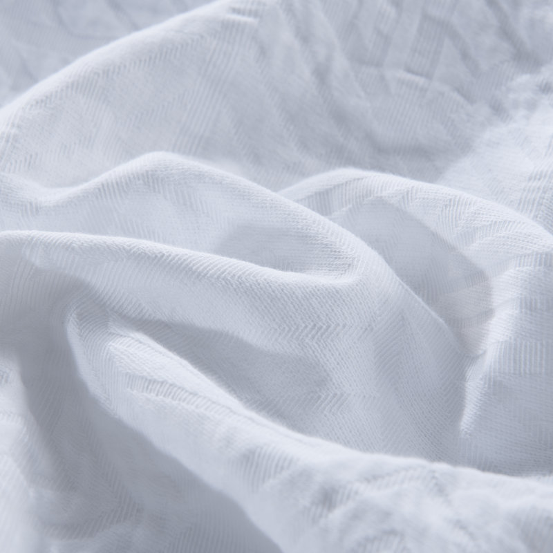 King Size White Cotton Geo Duvet Cover Set