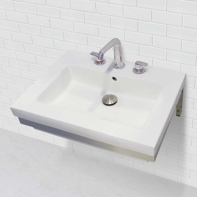 DECOLAV Classically Redefined 18.25'' White Vitreous China Rectangular Bathroom Sink with Overflow