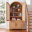 Armoire de rangement Modern Farmhouse avec portes en rotin et tablettes réglables-1483136794