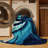 Machine Washable Ozain Octopus Modern Rug in Blue – Navy Binding-82914822