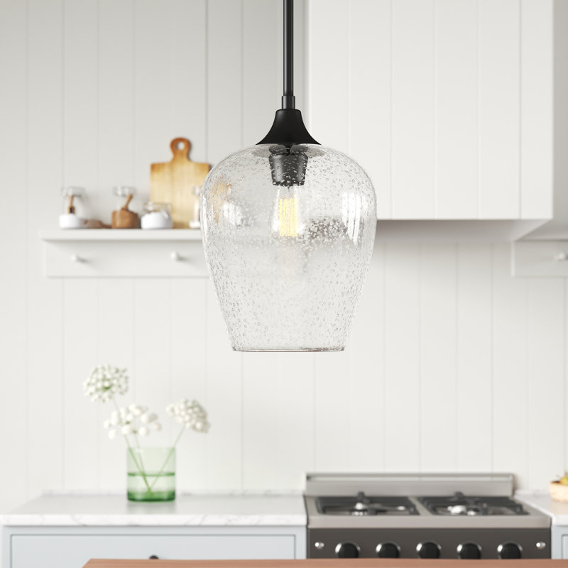 Luminaire suspendu en forme de dôme à 1 lumière Chippenham, Noir terre