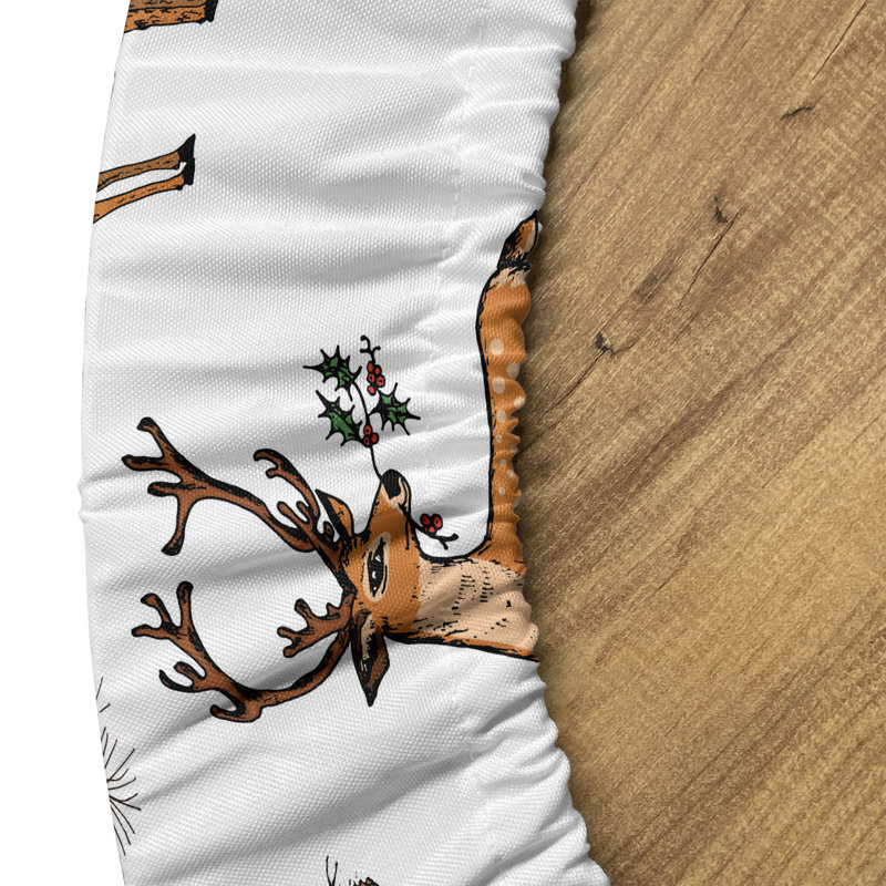 Ambesonne Squirrel Fitted Round TableclMulticolor 78340, 67.72" Round