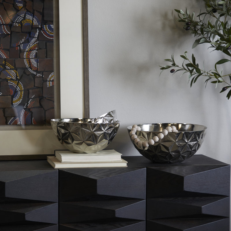 Bol décoratif en aluminium Cole and Grey, Argent
