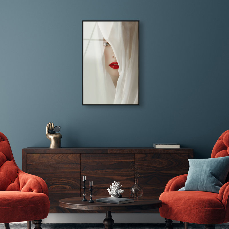Secret Under Silk Print by Oliver Gal, 55"H x 37"W, Black Floater Frame