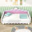 Twin Modern Upholstered LED Daybed with Crown Headboard and Extendable Frame-2090274167