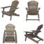 Chaise Adirondack pliante l 30,3 po - Chaise longue d'extérieur en bois d'acacia massif - Siège de terrasse à lattes résistant aux intempéries -1564135283