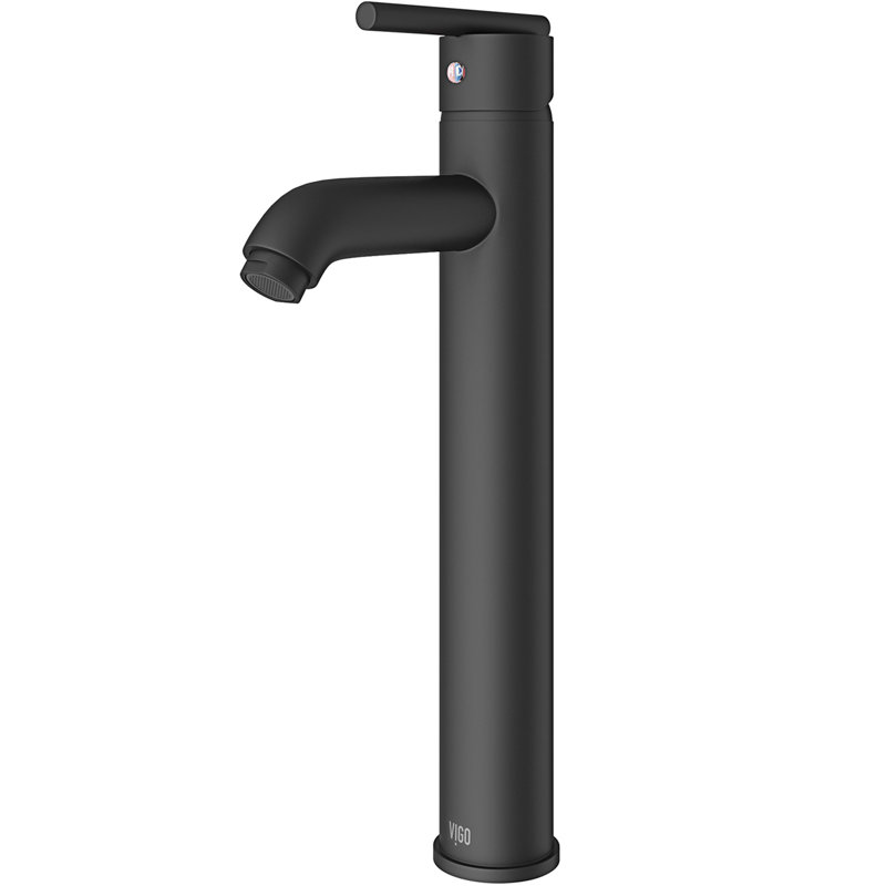 Seville 13" H Single Handle Vessel Sink Bathroom Faucet, Matte Black