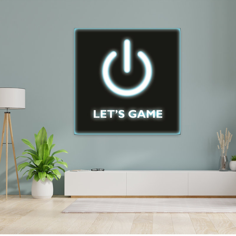 Let's Game, art contemporain abstrait, H 48 po x l 48 po