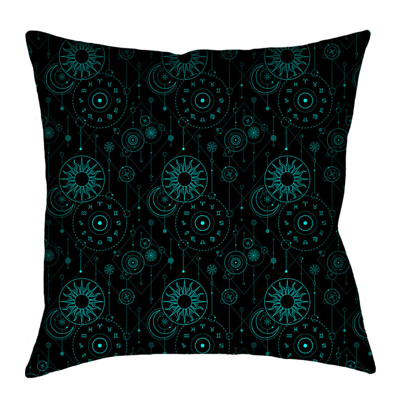 Coussin Katelyn Elizabeth, 20 po x 20 po, Noir / Bleu
