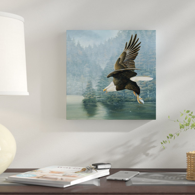 « flying eagle », impression sur toile, H 12 po x l 12 po x P 1,5 po, Pas de tapis, Toile tendue
