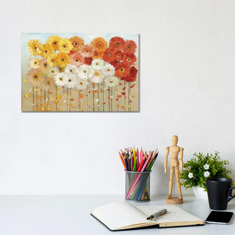 Daisies Spring by Danhui Nai - Painting on Canvas, Wrapped Canvas, 66.04 cm H x 45.72 cm W x 1.91 cm D