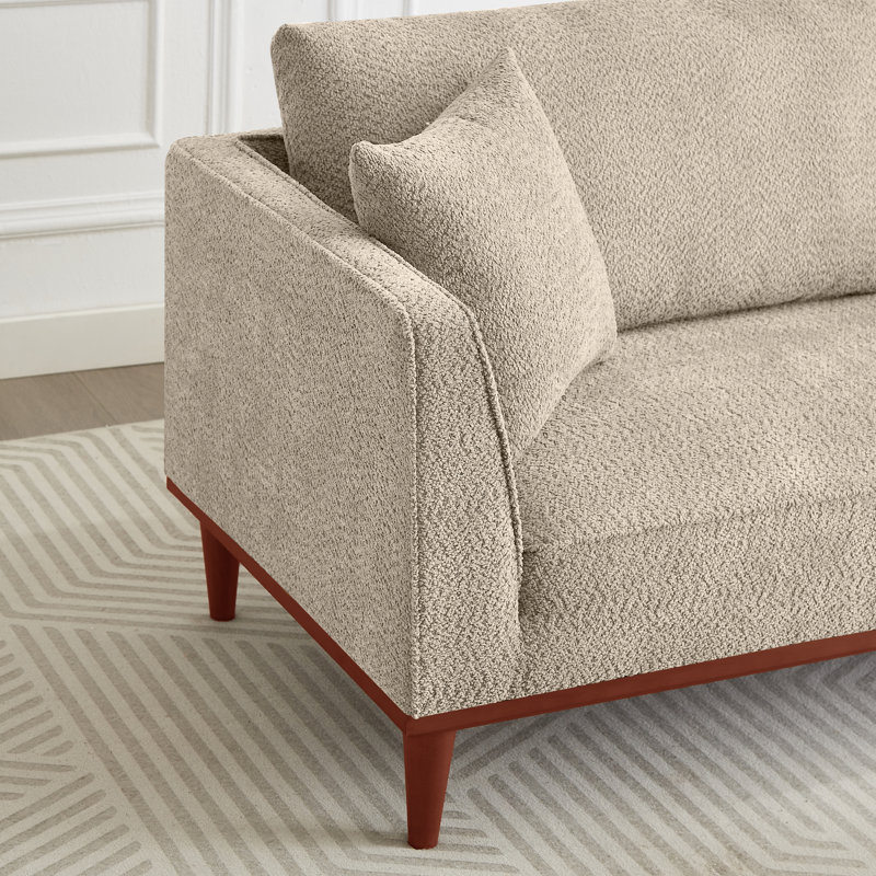 Chaise longue et tabouret rembourrés Finken, Chameau
