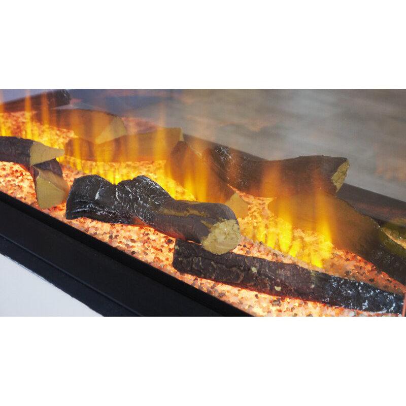 Recessed Wall Mounted Electric Fire, 49cm H x 130.4cm W x 23.5cm D