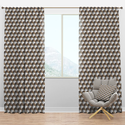 Abstract Scale 3D Pattern - Modern Curtain - Velvet Room darkening - 1 panel