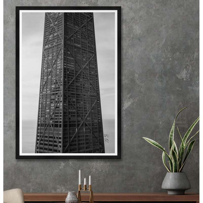 Hancock en noir et blanc, Noir, H 42 po x l 29 po x P 1,5 po, Lustre photo encadré