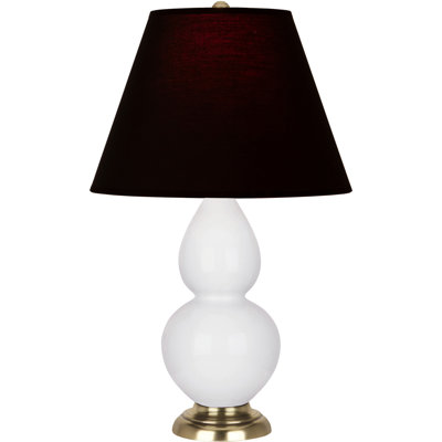 Small Double Gourd Accent Lamp - Sangria, Deep Patina Bronze - Lavender, Plum Shade