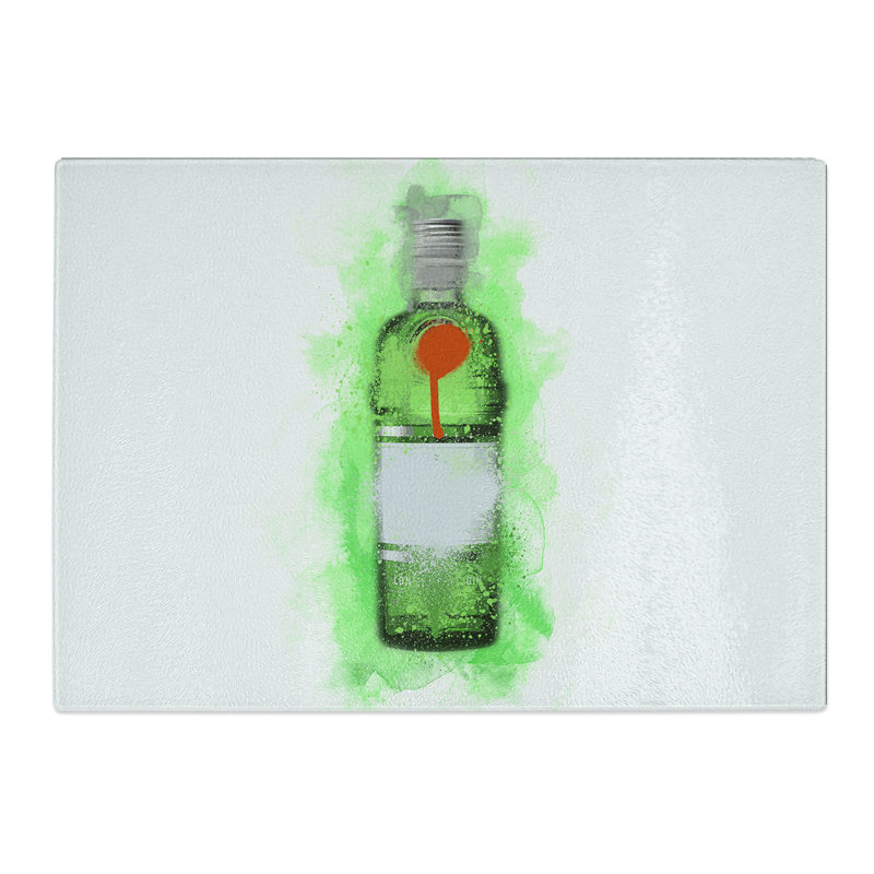 Gin Bottle Chopping Board, 0.4cm H x 28.5cm W x 39cm L