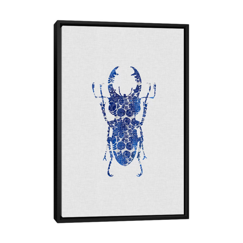 Blue Beetle III par Orara Studio - Giclée sur toile tendue avec châssis, H 26 po x l 18 po x P 1,5 po, Toile avec cadre noir
