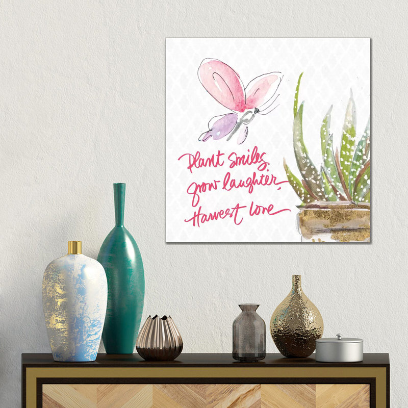 Plant Smiles by Patricia Pinto - Gallery-Wrapped Canvas Giclée on Canvas, 45.72 cm H x 45.72 cm W x 1.91 cm D, No Frame