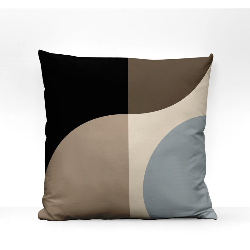 Coussin intérieur / extérieur en polyester filé Yesna, 15 po x 15 po, Gris