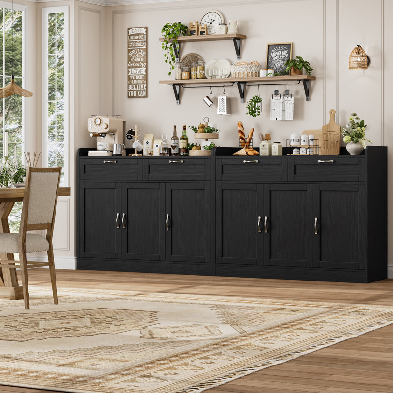 Buffet moderne de 47,2 po avec tablette ajustable Breege, armoire de rangement en bois pour la cuisine, la salle à manger, le salon, gris délavé