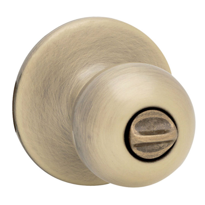 Polo Privacy Door Knob, Antique Brass