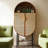 33.46"Simple brown solid wood storage wine cabinet