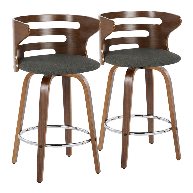 Swivel Upholstered Counter Stool, Charcoal