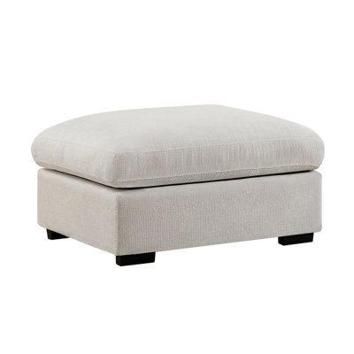 Oversized Ottoman For Sectional Sofa, White by Ebern Designs