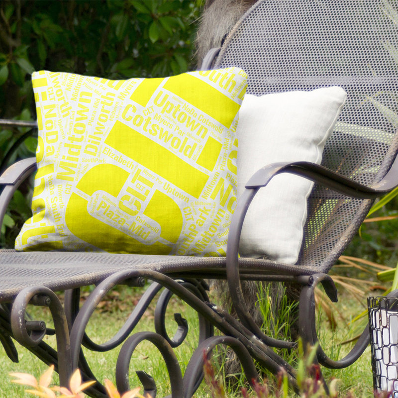 Coussin décoratif intérieur/extérieur charlotte, H 16 po x l 16 po, Non, Jaune