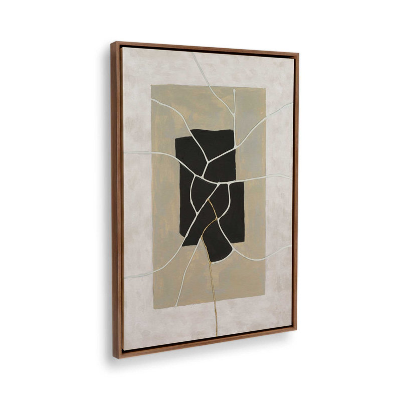 Impression sur toile «transit plan IV» par Michael Willett, Brun, «Floater», reproduction encadrée sans passe-par
