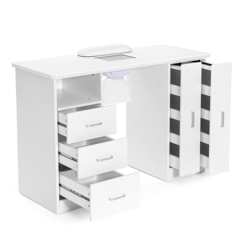 Wood 4 Compartment Makeup Organizer
