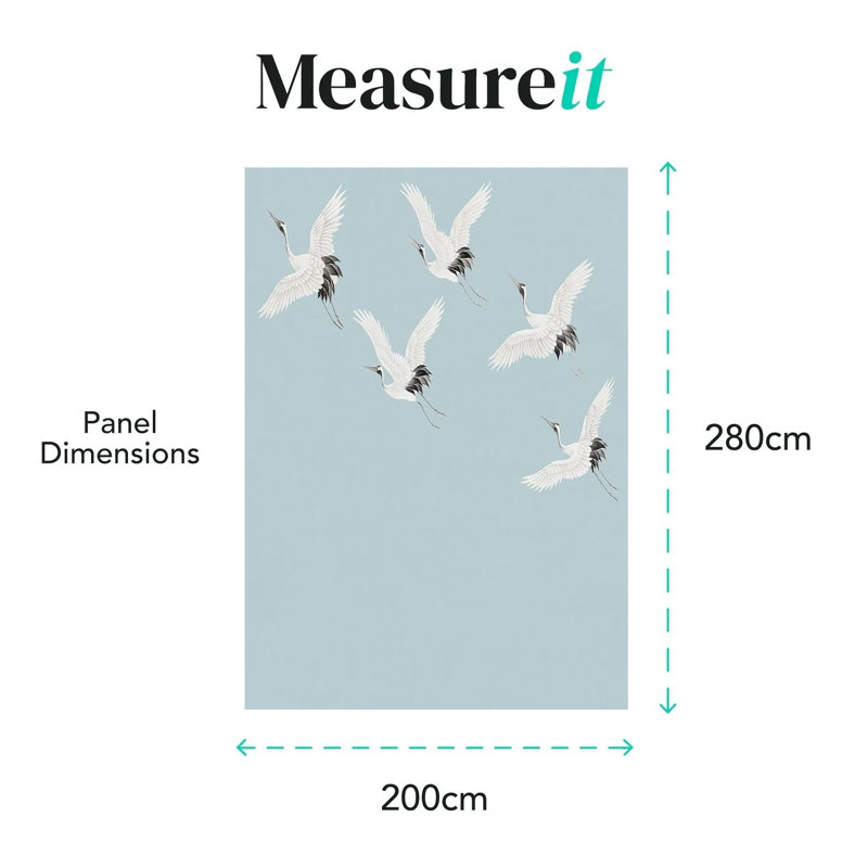 Superfresco Easy Cranes in Flight Print To Order Fixed Size 2.8m x 3m Mural, Blue