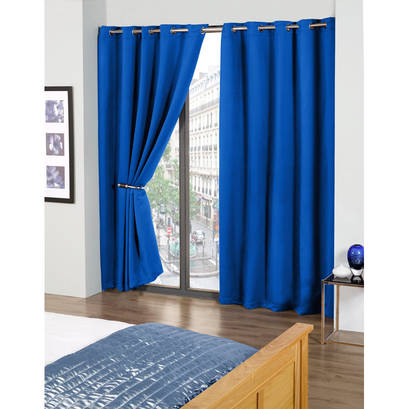 Lloyd Harbor Blackout Curtain Pair, Blue, 168 W x 228 D cm