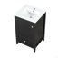 Meuble-lavabo de 20 po avec lavabo, armoire de salle de bain avec porte à fermeture douce, support de rangement et tiroir-117193432