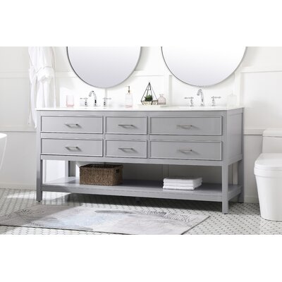 Toppenish 72"" Double Bathroom Vanity Set -  Beachcrest Homeâ¢, 7D475D2392D548E5A3F805C85F7C069B