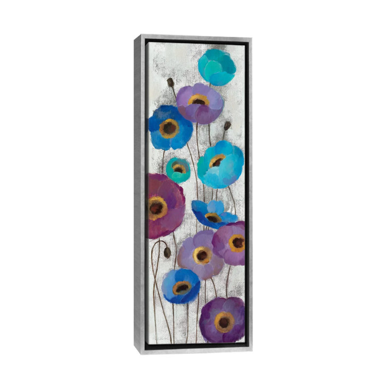 «Bold Anemones Panel II» par Silvia Vassileva, reproduction d'art sur toile, H 48 po x l 16 po x P 1,5 po
