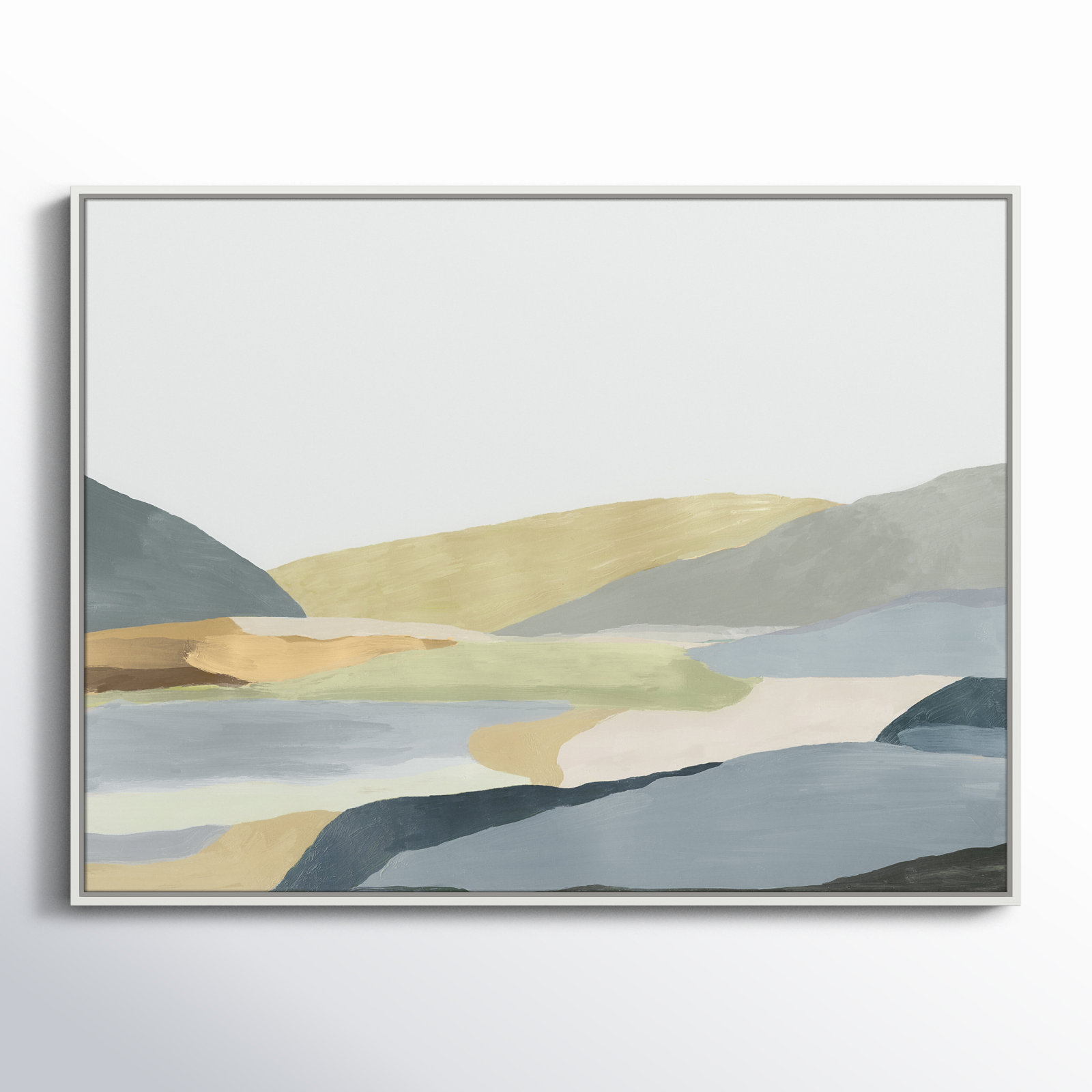 Blair "Warm Hills II" Painting, White Canvas, 31.5" H x 41.5" W x 2" D