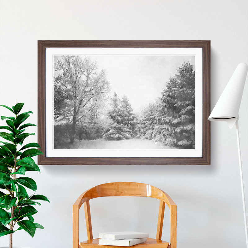 Winter Forest Vol.1 - Picture Frame Painting, Walnut Framed, 48cm H x 65cm W x 2cm D