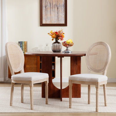 Cateno Solid Wood King Louis Rattan Back Side Chair