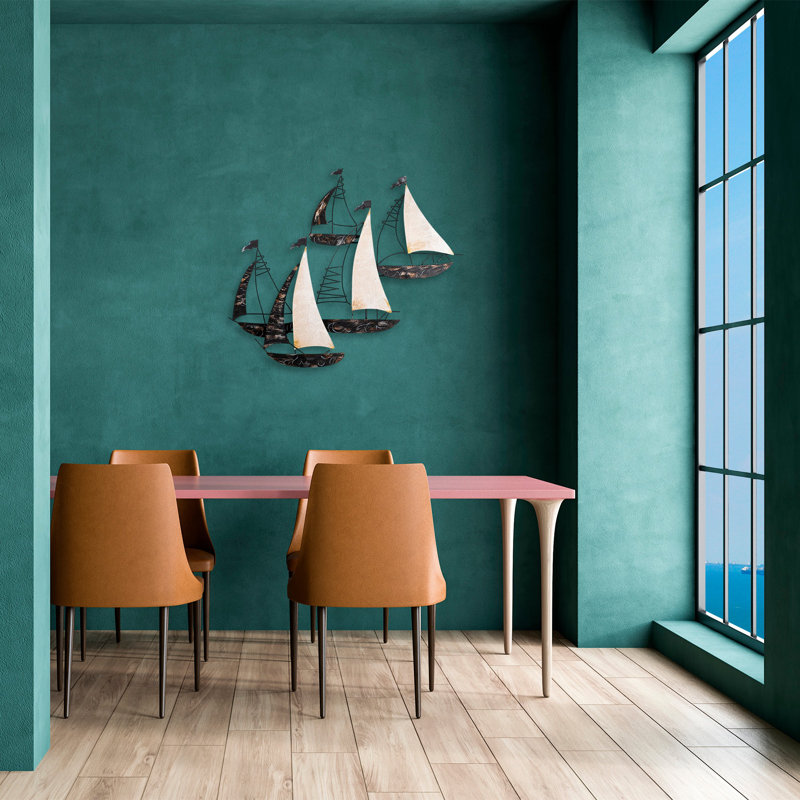 Hand-Painted Decorative Metal Wall Accessory, 35.4 x 29.1 x 3.1 inches | 100% Metal Construction, Lightweight at 3.1 lbs | Unique Design with Color Variations, Perfect for Home Decor & Stylish Spaces