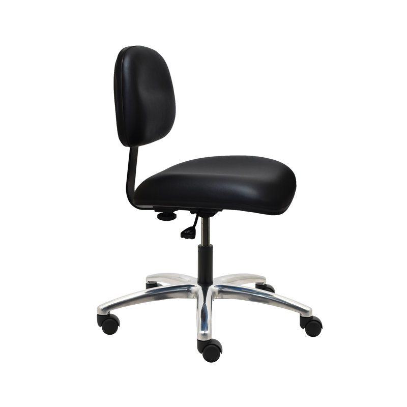 Chaise de dessinateur en vinyle Willowood, Noir