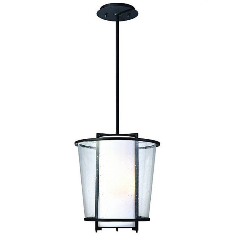 Lustre suspendu à intensité variable Valma, Transparent, Fer noir, 30" Width x 33" Height