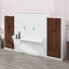 Lit escamotable multifonctionnel avec placard intégré, tiroirs de rangement et table pliante