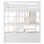 Lit mezzanine avec bureau et tablettes, deux tiroirs intégrés, escalier de rangement-1639856443