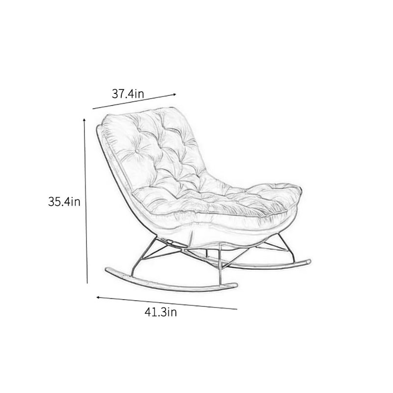 Chaise berçante légère Light Luxury Leisure Novell, Gris foncé