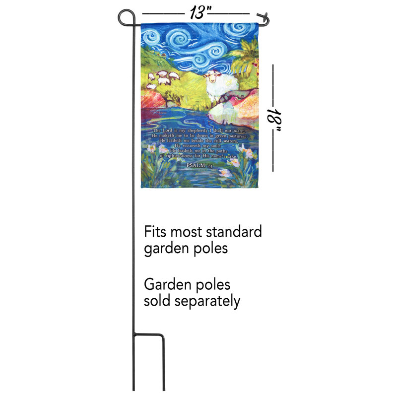 Drapeau de jardin en polyester 18 x 13 po Psalm with Sheep