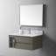 Dessus de meuble-lavabo en pierre de 31 pouces de couleur or de Carrare avec lavabo en céramique encastré et trou de robinet simple avec dosseret